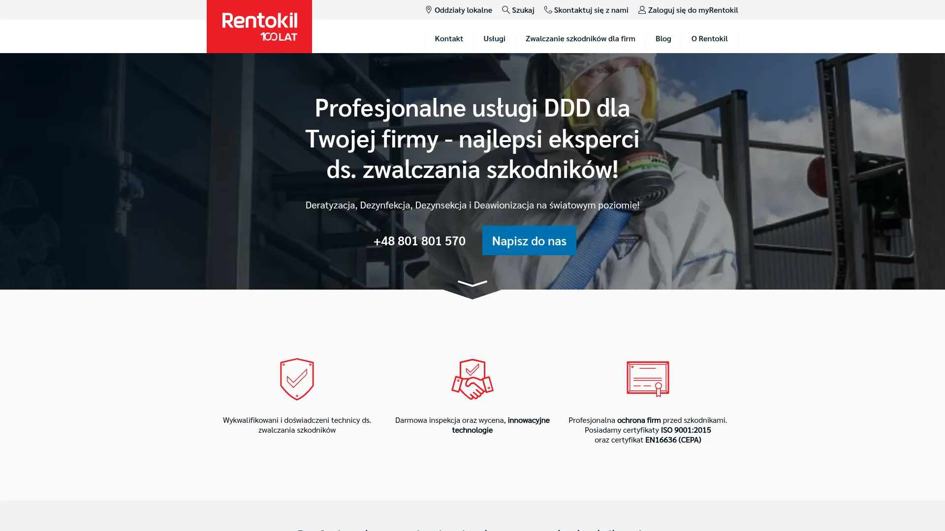 Zrzut ekranu strony firmy