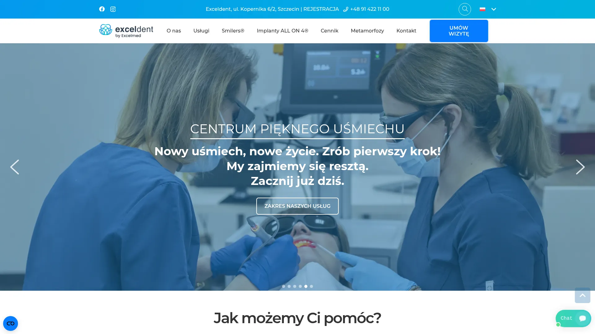 Zrzut ekranu strony firmy