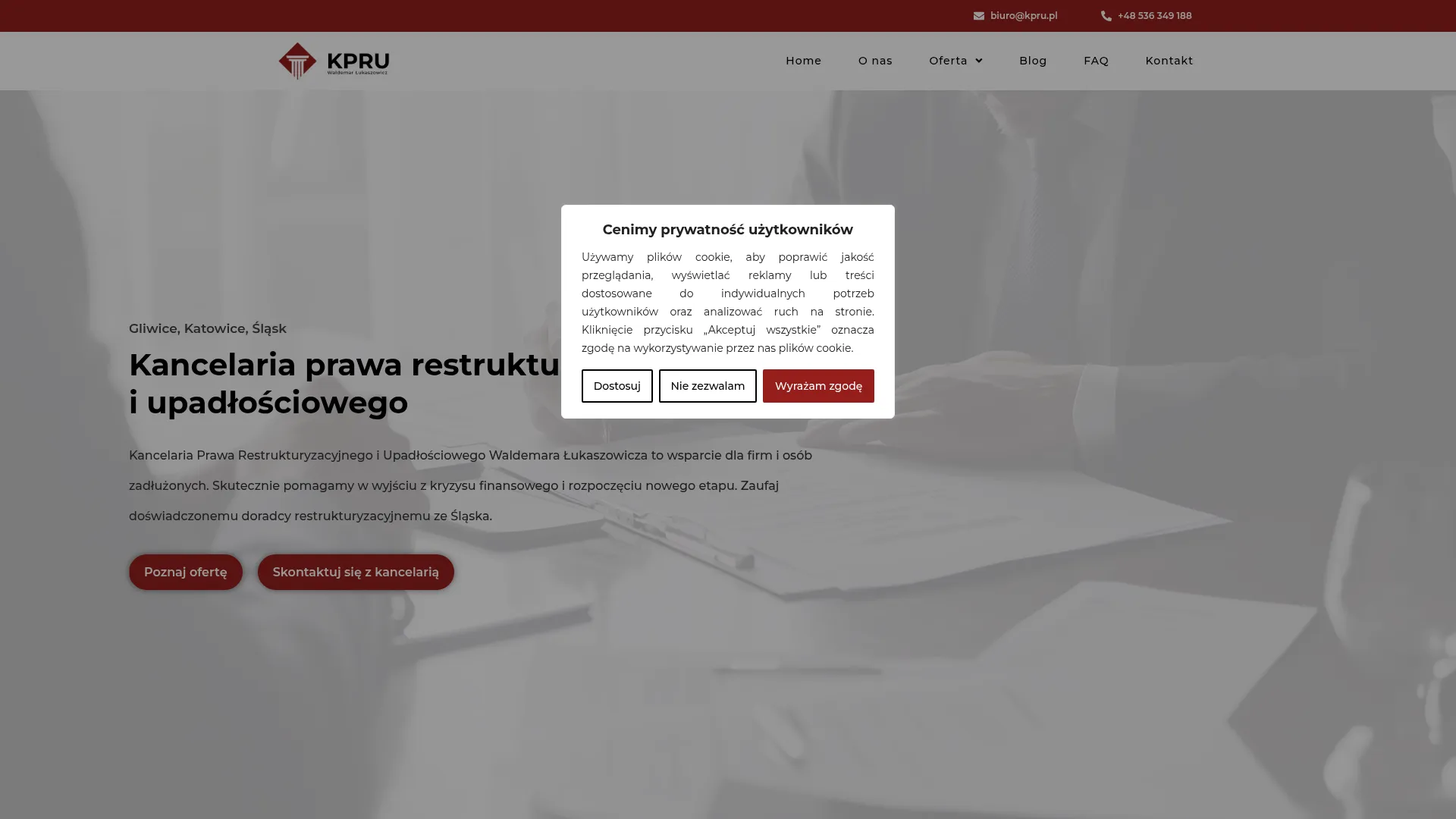 Zrzut ekranu strony firmy