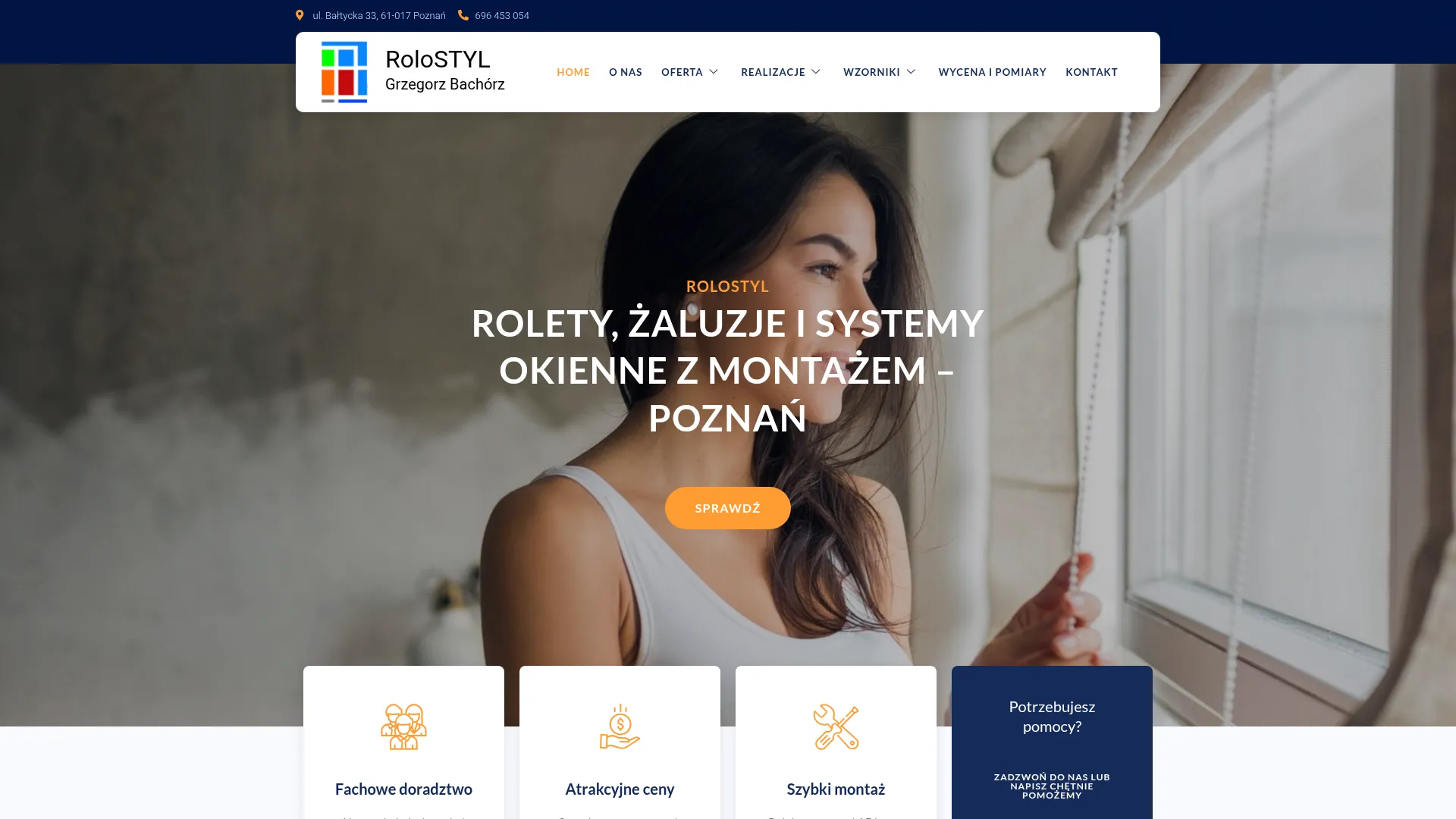 Zrzut ekranu strony firmy