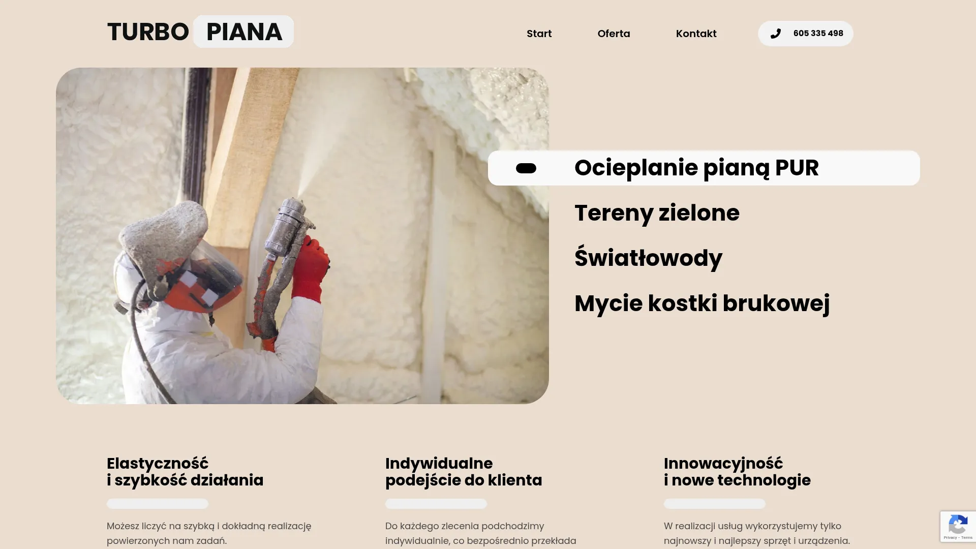 Zrzut ekranu strony firmy