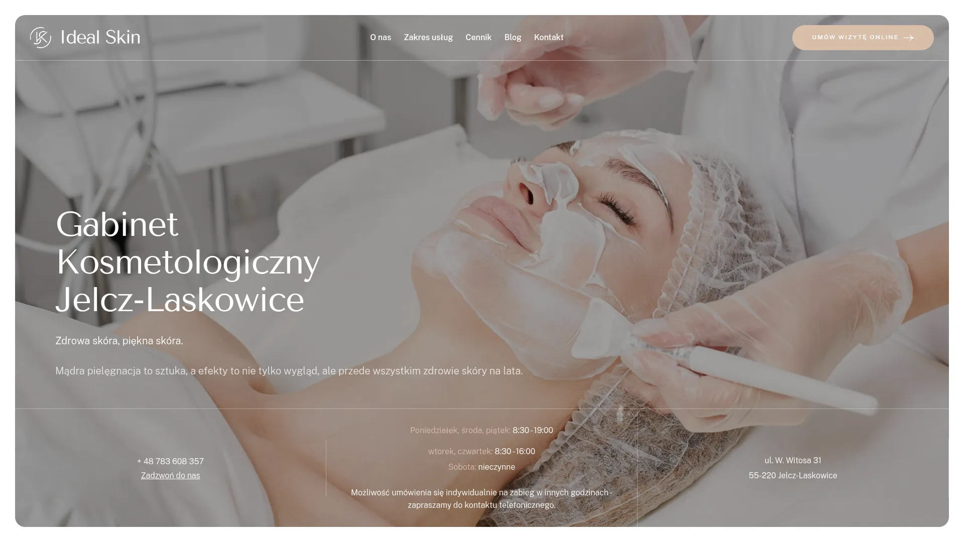 Zrzut ekranu strony firmy