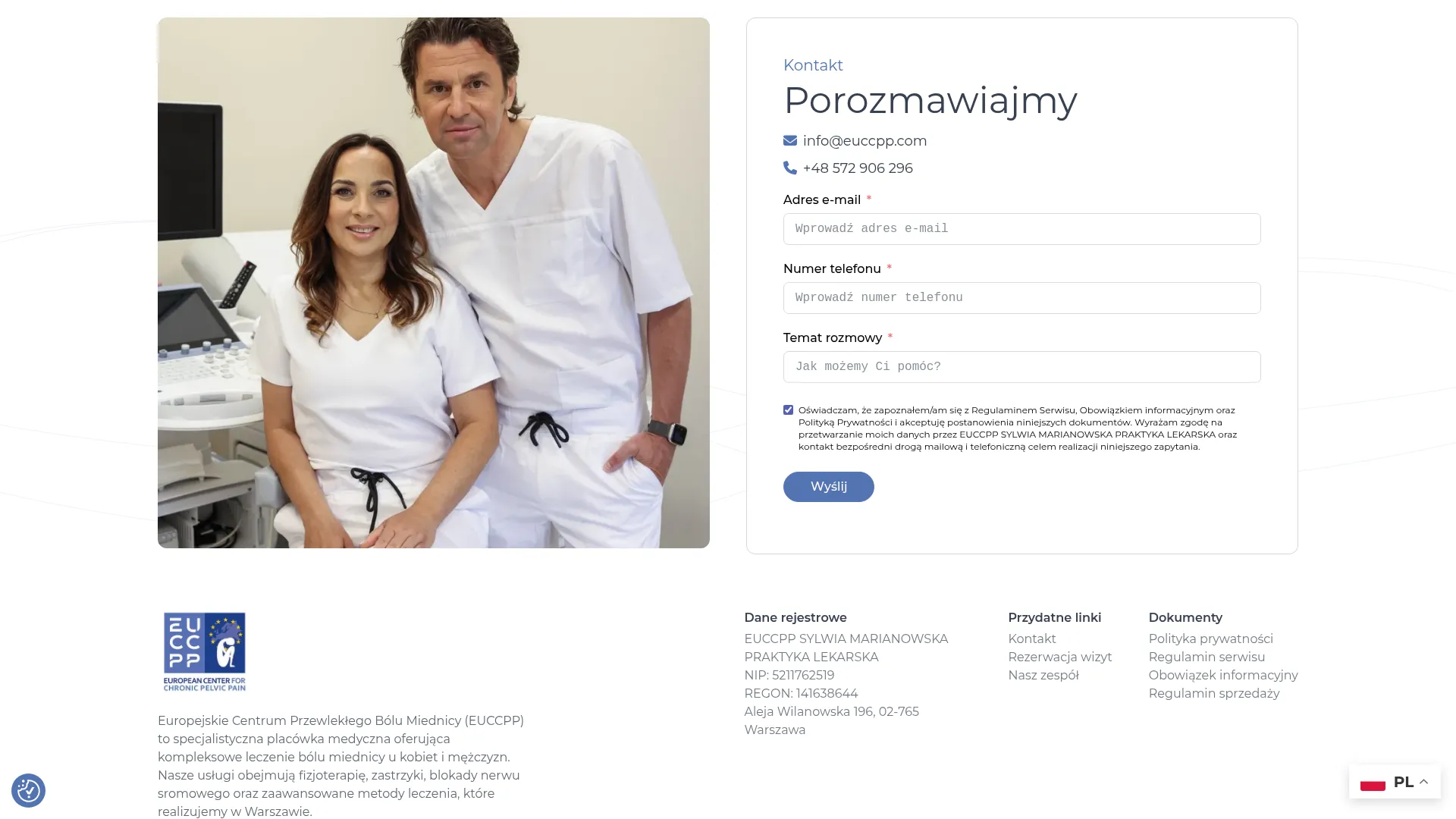 Zrzut ekranu strony firmy