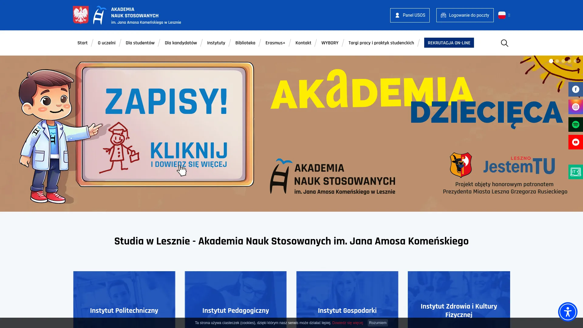 Zrzut ekranu strony firmy