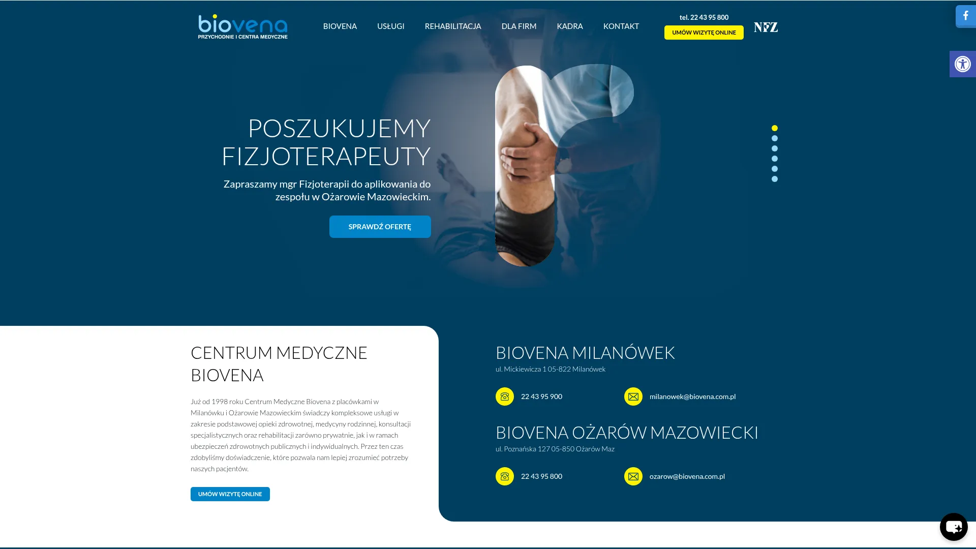 Zrzut ekranu strony firmy