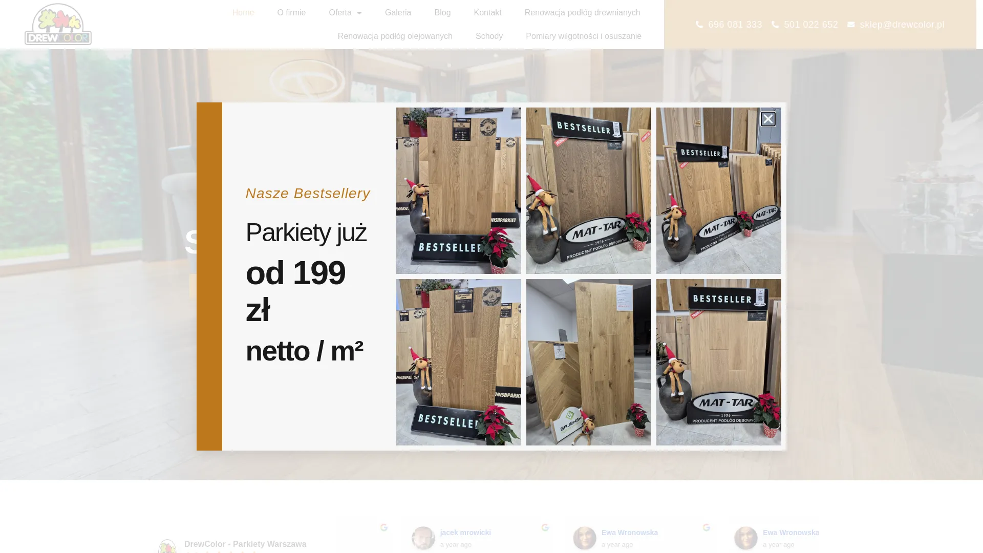 Zrzut ekranu strony firmy