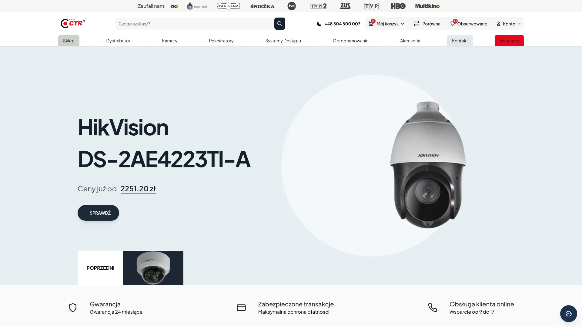 Zrzut ekranu strony firmy